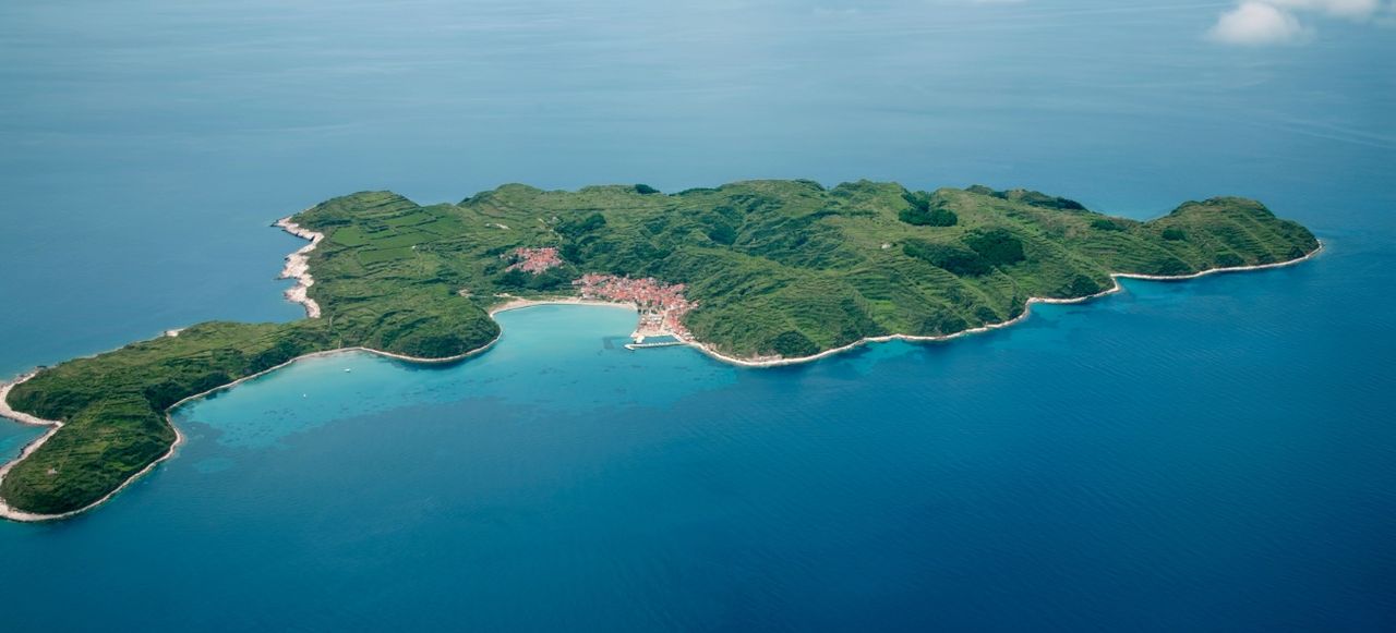 Aerial view of Susak Island, Croatia