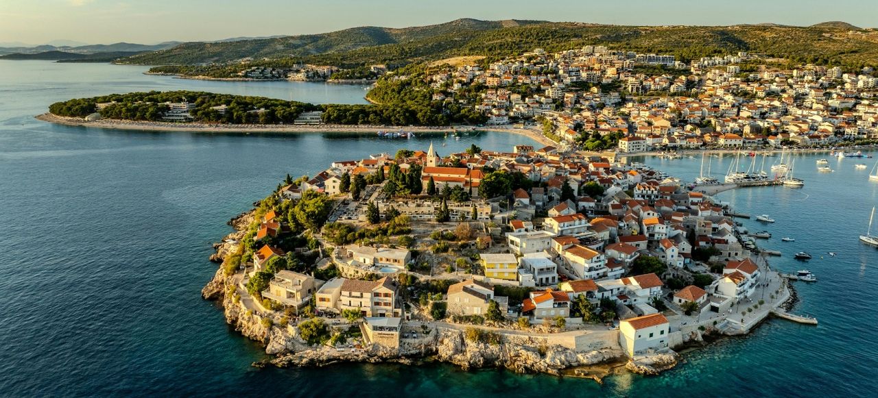 Aerial View of Primošten Peninsula in Croatia