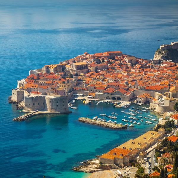 Beautiful romantic old town of Dubrovnik during sunny day, Croatia,Europe.
