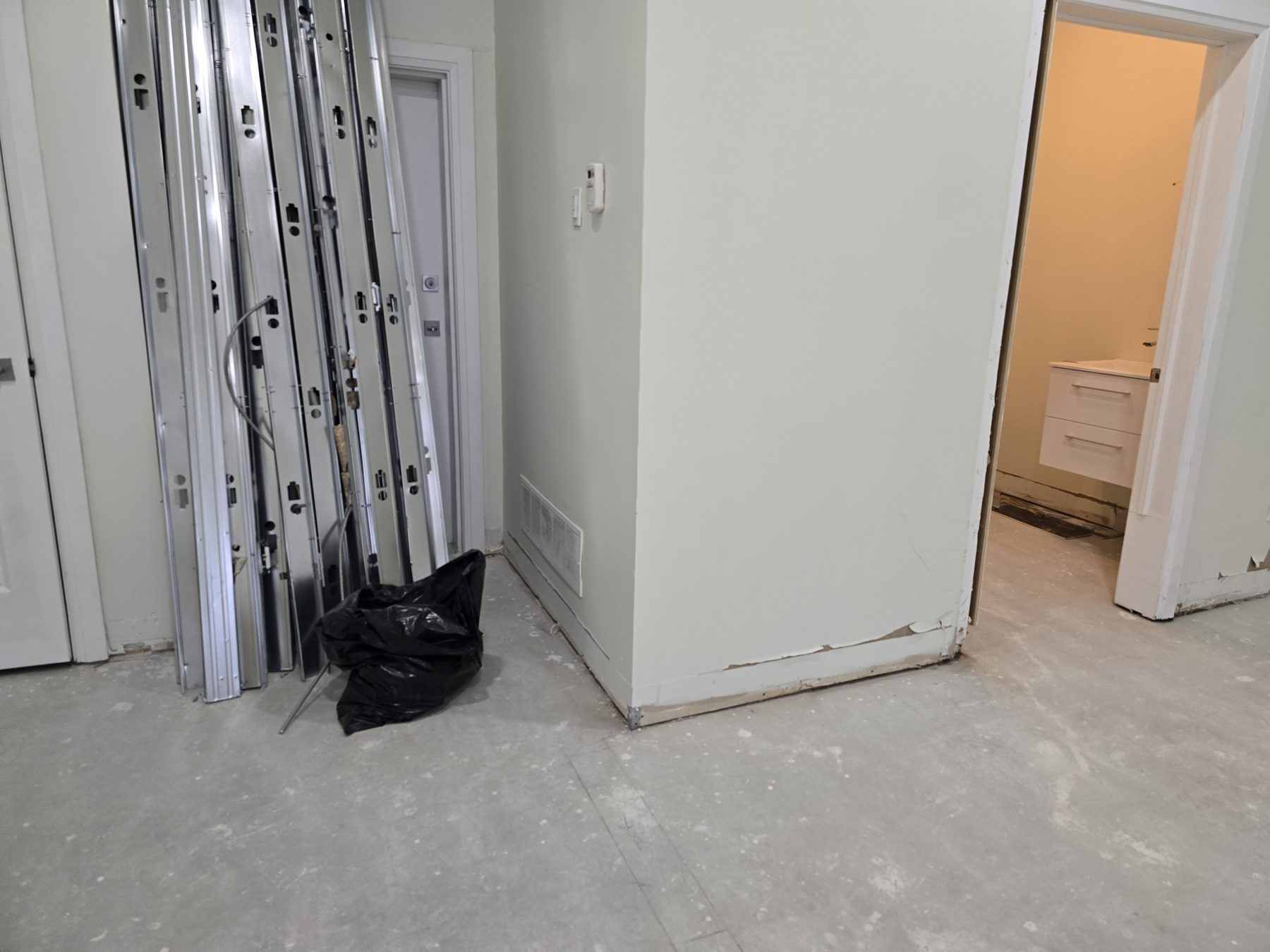 Back corridor during construction