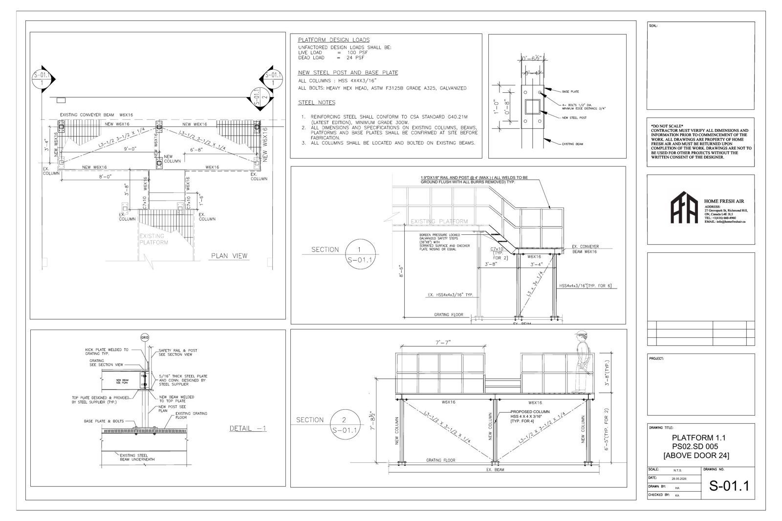 Sheet S-01.1, platform 1.1
