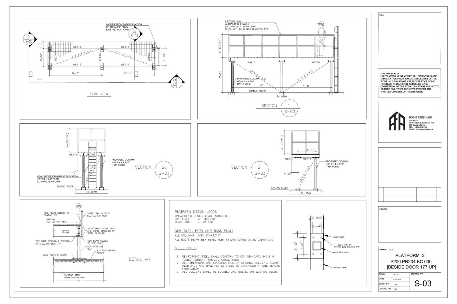 Sheet S-03, platform 3