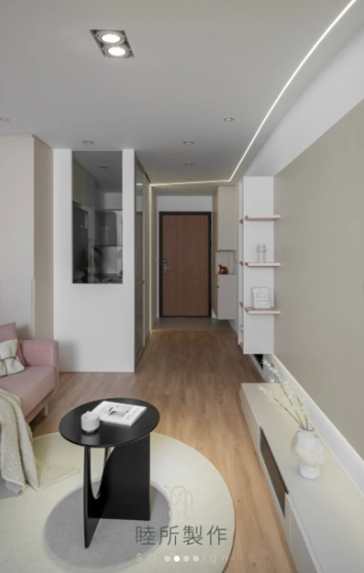 高雄鳥松寶象住圓山玄關設計-無印良品風客廳視角-睦所製作So Design