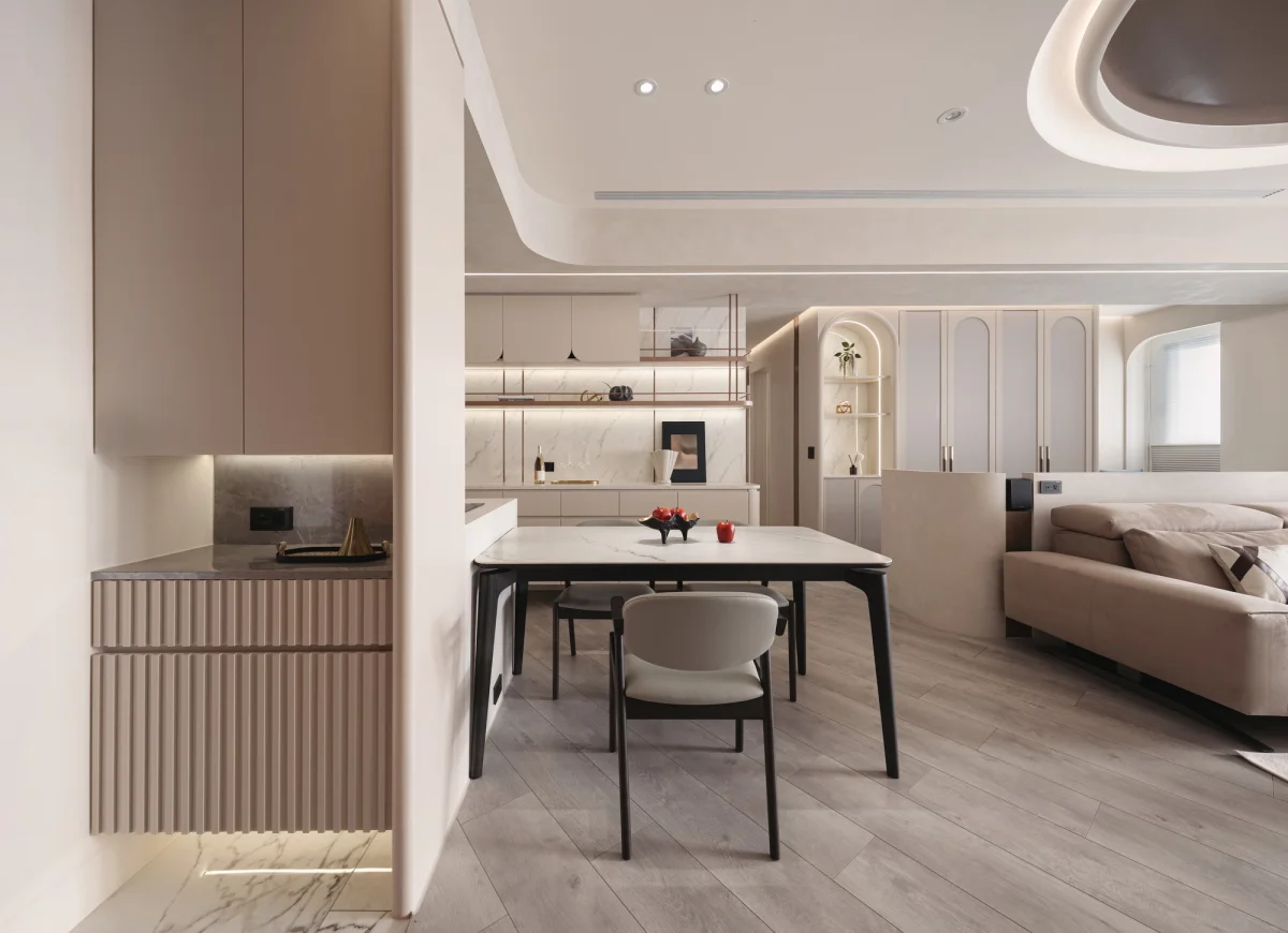高雄鼓山御之苑玄關設計-圓弧天花板玄關視角-睦所製作So Design