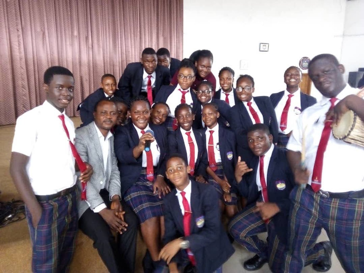 Secondary school choir with our Music Director/Teacher