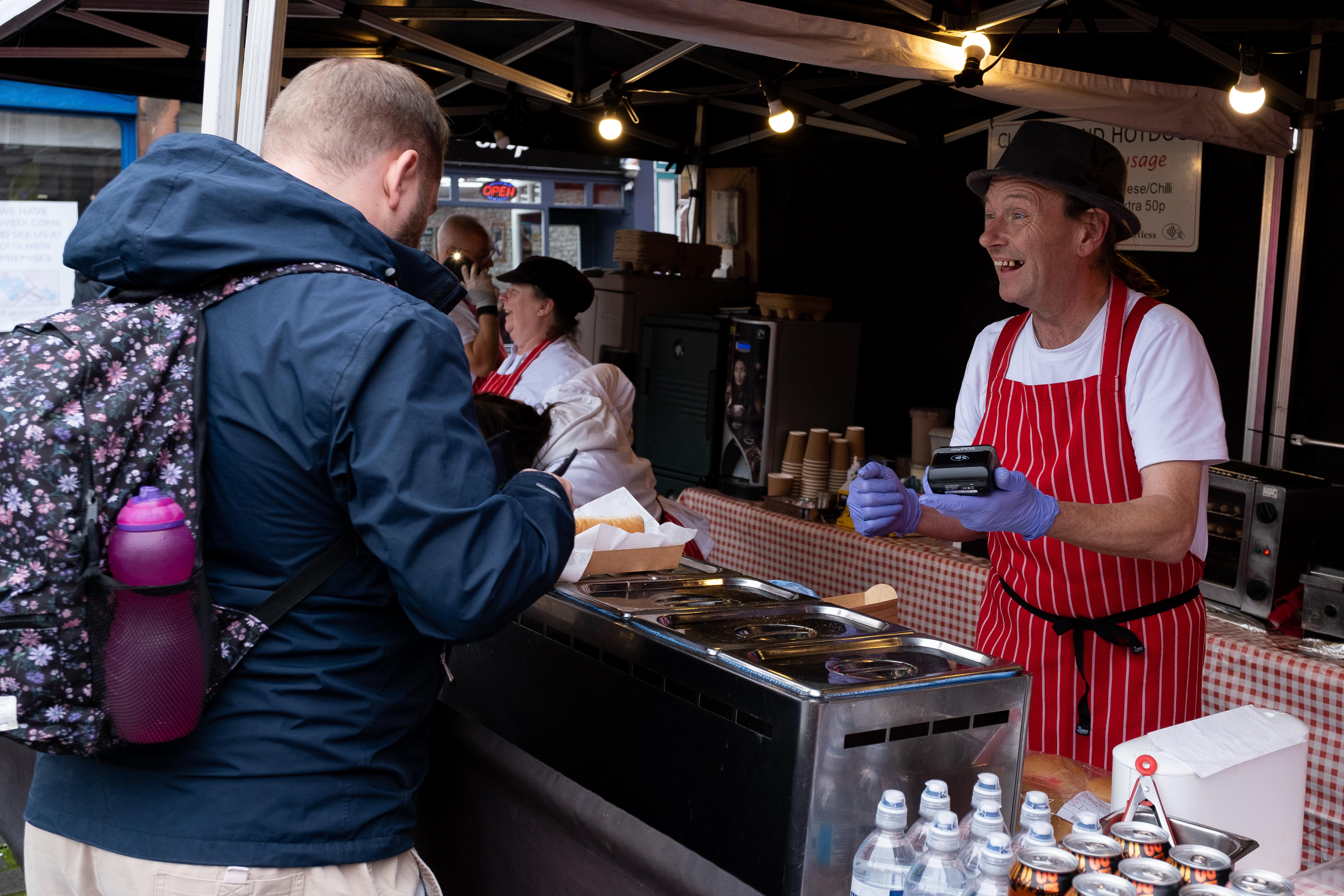 Market trader at the Winter Droving