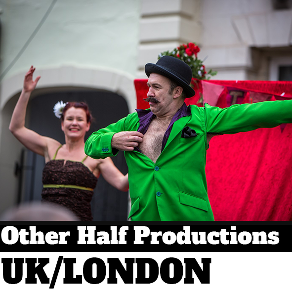 Performers on stage in costume