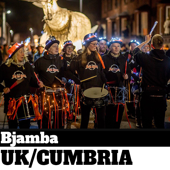 Drumming band performing in the street