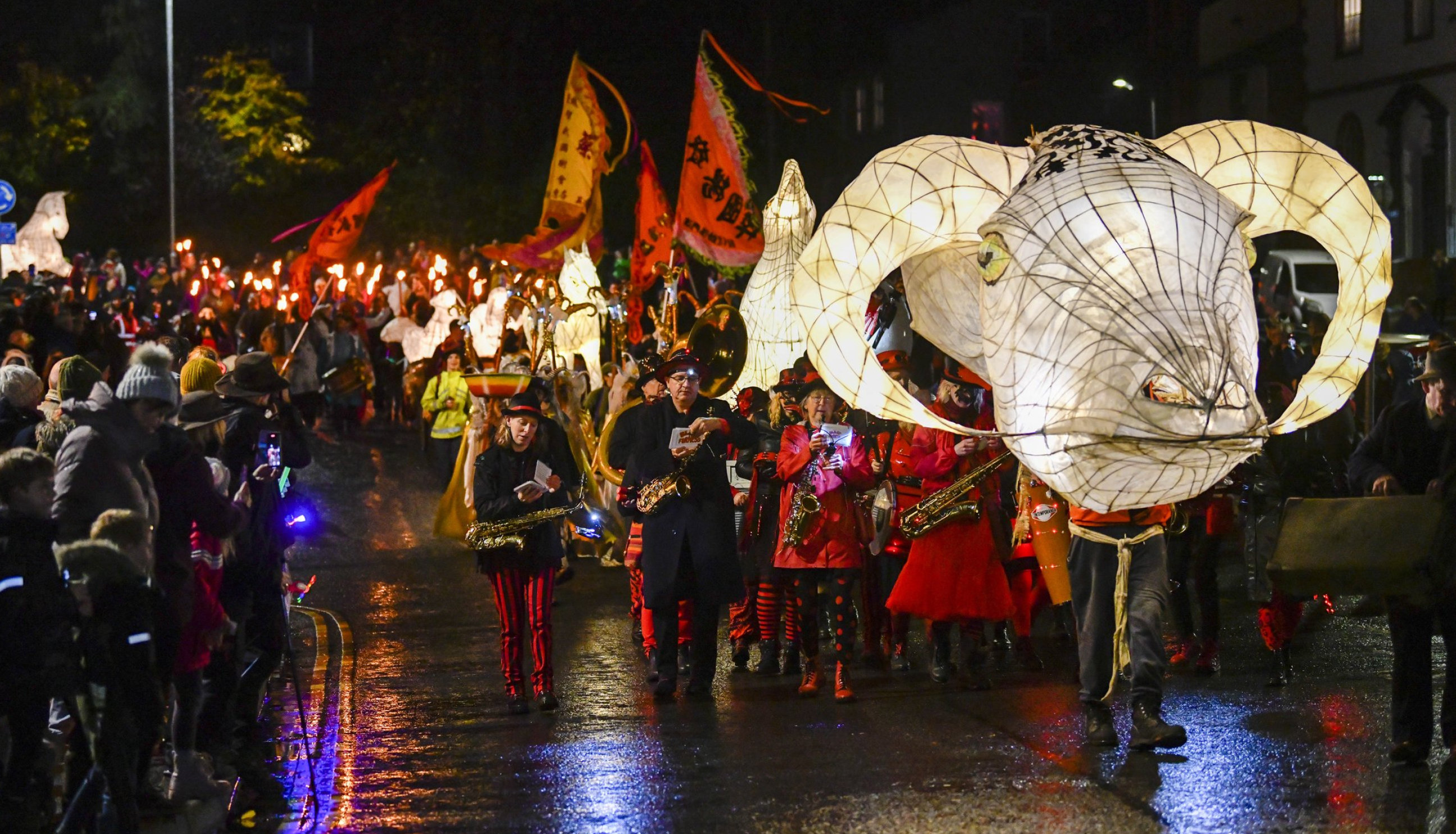 The torch carriers at the winter droving.
