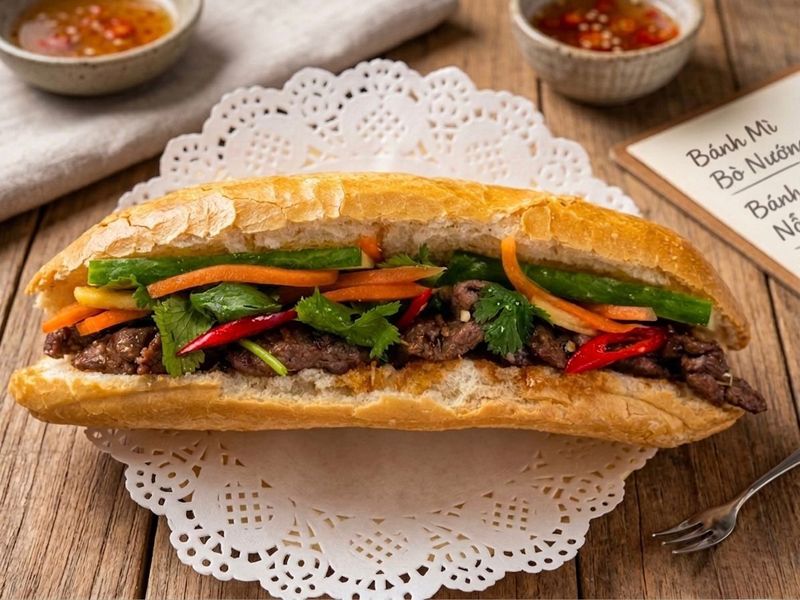 Lemongrass beef bánh mì
