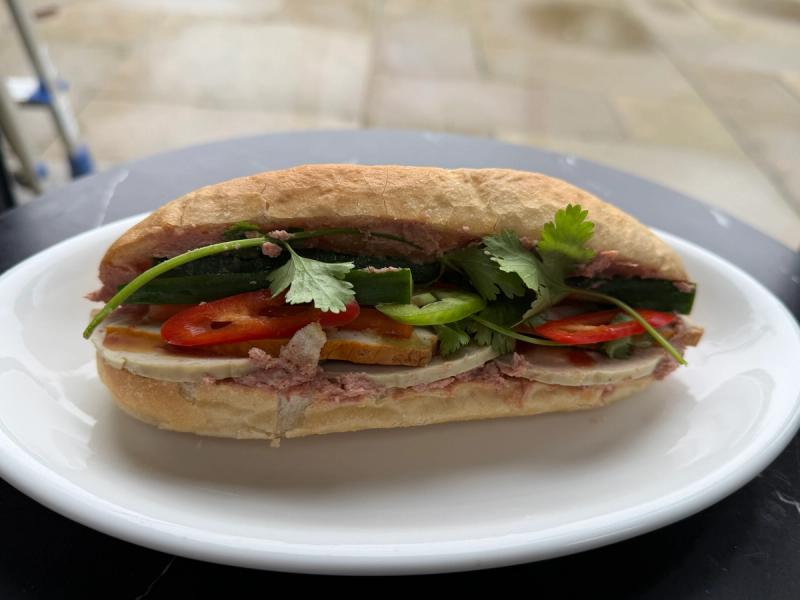Two pork hams bánh mì