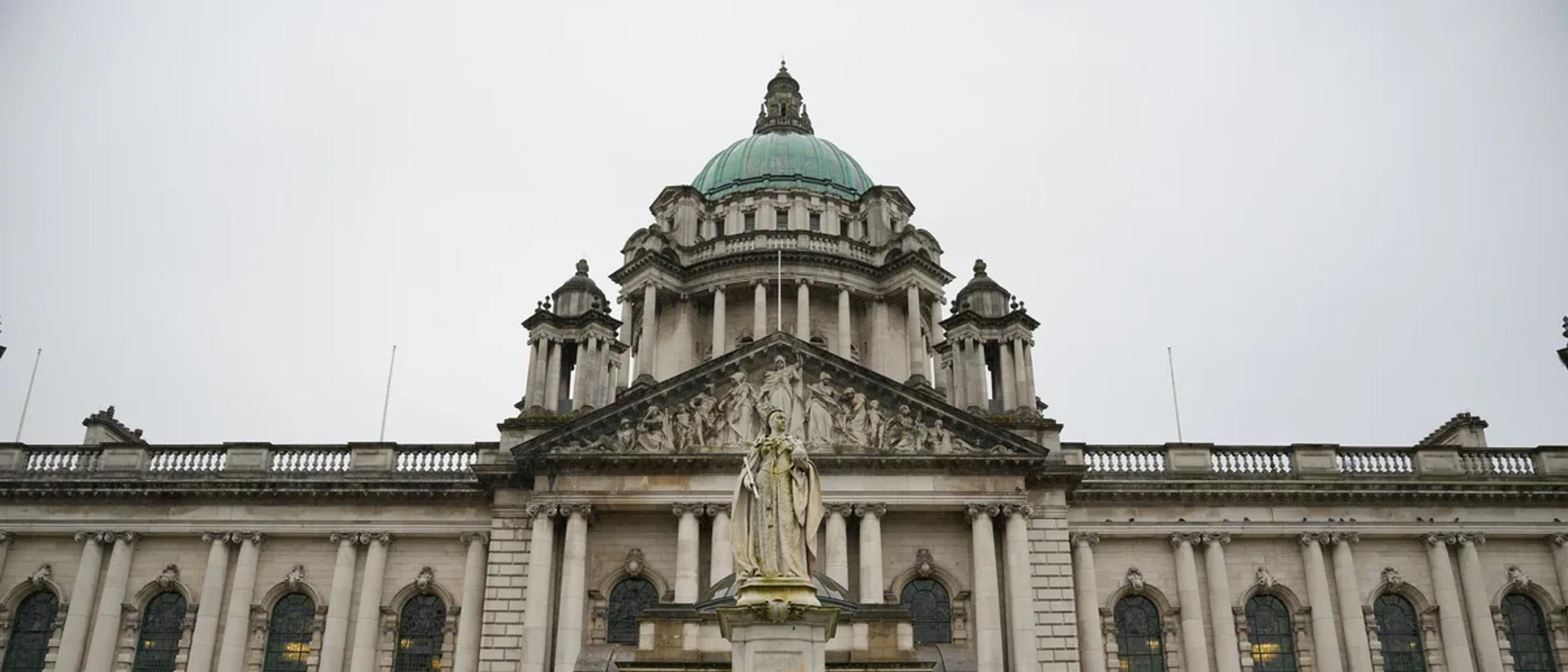 The domed front of Belfast City Hall