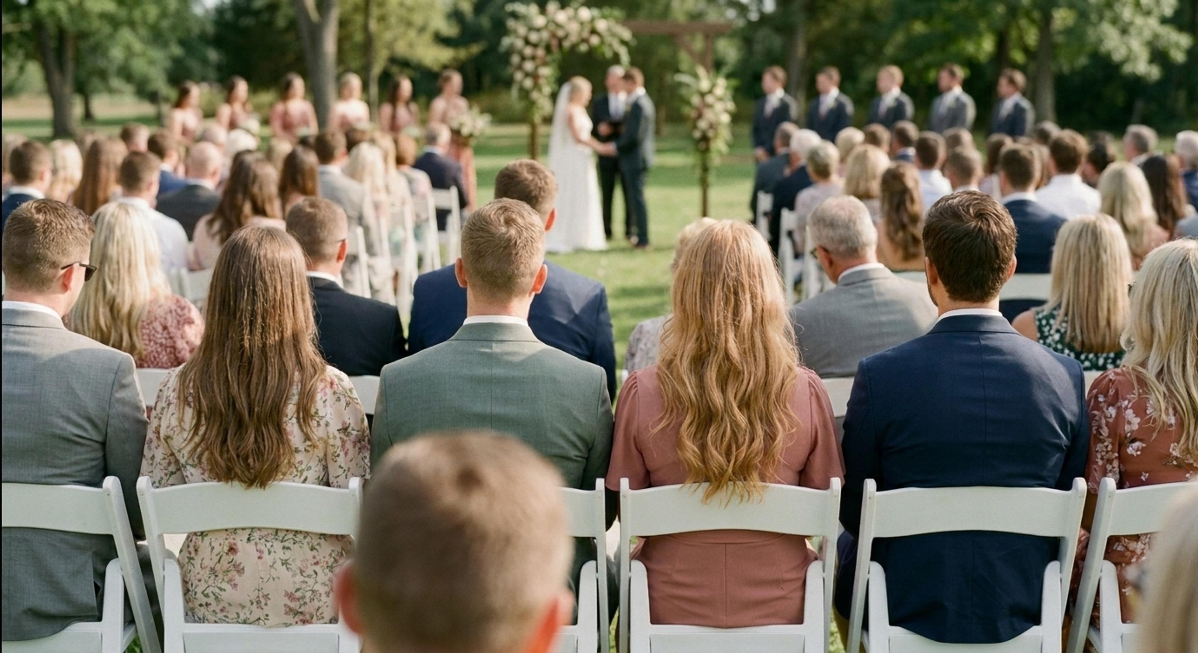 Mats en Mila als gasten bij de ceremonie van vrienden