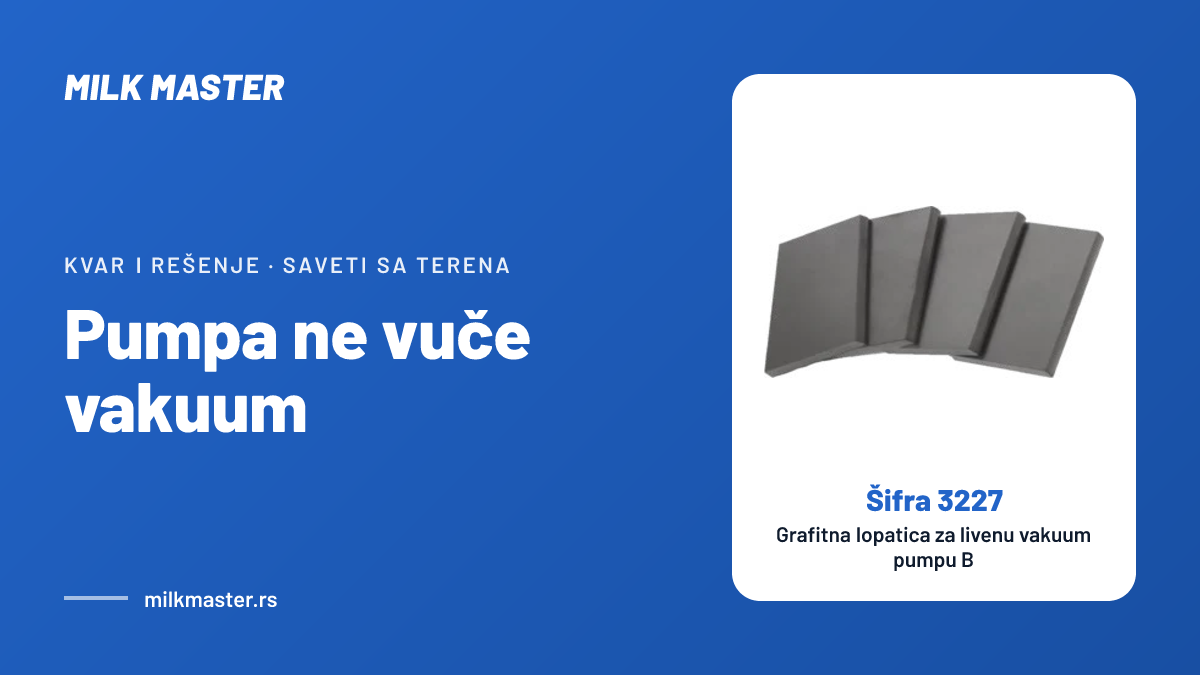 Naslovna slika teksta „Pumpa ne vuče vakuum: ulje, kaiš, ventili i lopatice, provera po koracima“, na slici Grafitna lopatica za livenu vakuum pumpu B, šifra 3227