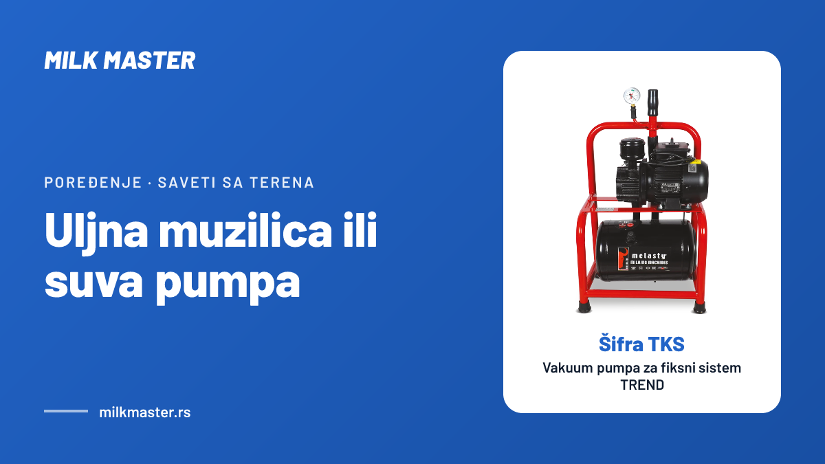 Uljna muzilica ili suva pumpa: razlika u ulju, buci i servisu, i šta kome odgovara, uz Vakuum pumpa za fiksni sistem TREND (šifra TKS)