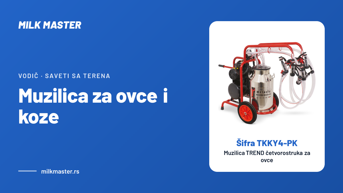 Muzilica za ovce i koze: vakuum, pulsacija i šta proveriti pre kupovine, uz Muzilica TREND četvorostruka za ovce (šifra TKKY4-PK)