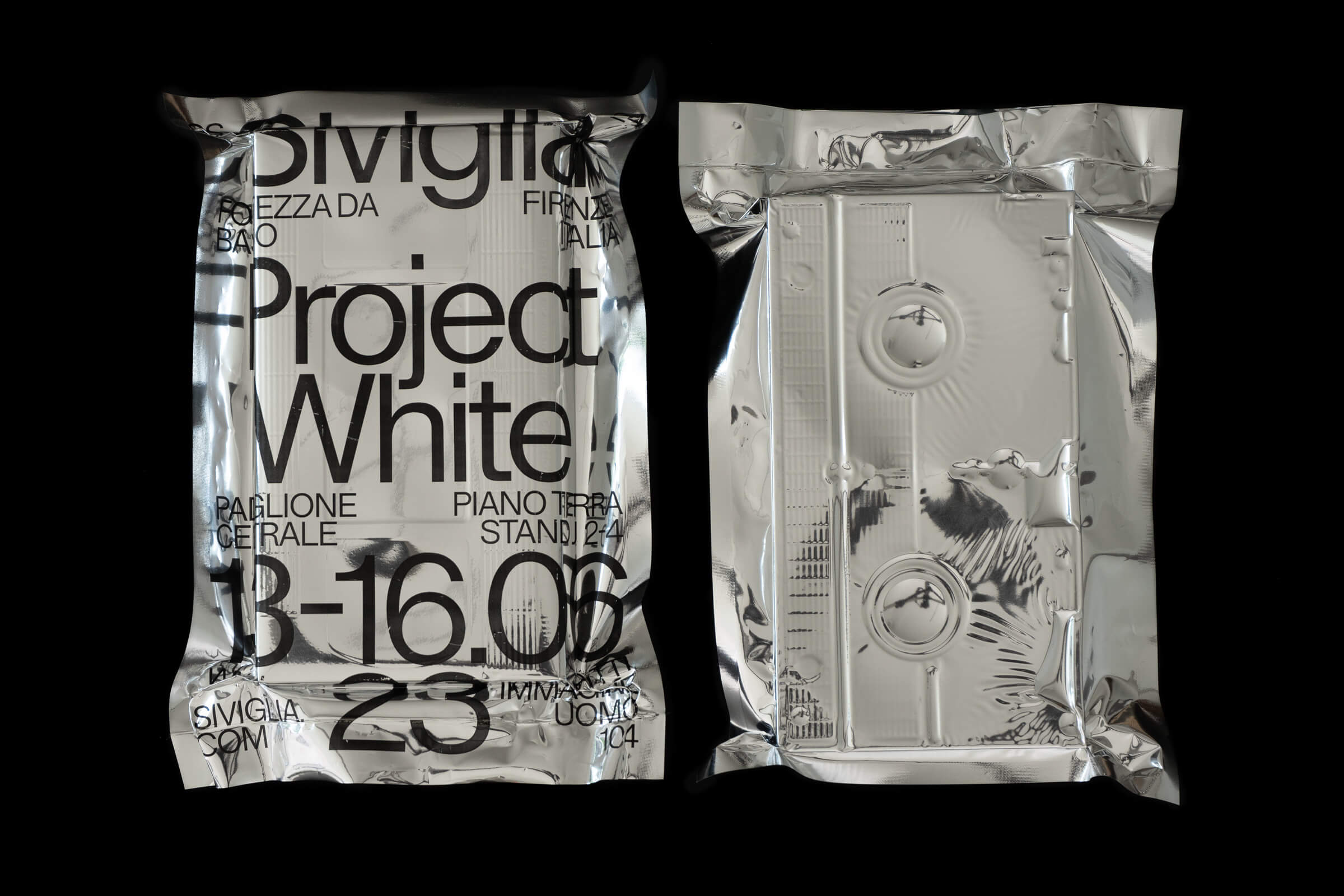 Uomini sulla Luna, Siviglia Project White Invitation - Invitation designed for Siviglia Project White collection "Uomini sulla Luna" at Pitti Immagine Uomo 2023. 