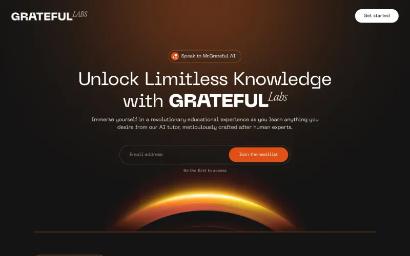 Incredible landing page design for AI startup