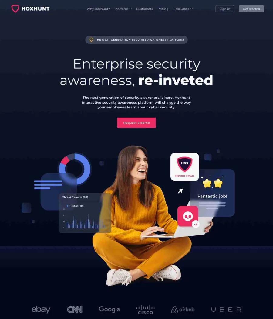 Hoxhunt website built by LoudFace