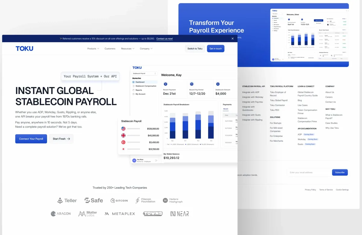 Toku website grown by LoudFace for AI visibility