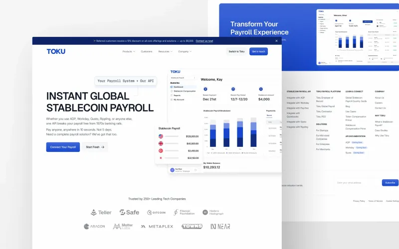 Toku stablecoin payroll platform — AI-cited pipeline case study