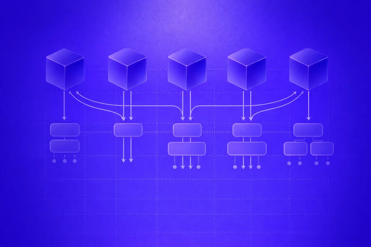 Diagram showing how five AI engines — Google AI Overviews, ChatGPT, Perplexity, Claude, and Gemini — each draw from different source pools including top-ranked pages, Bing's index, academic papers, and Google-owned properties