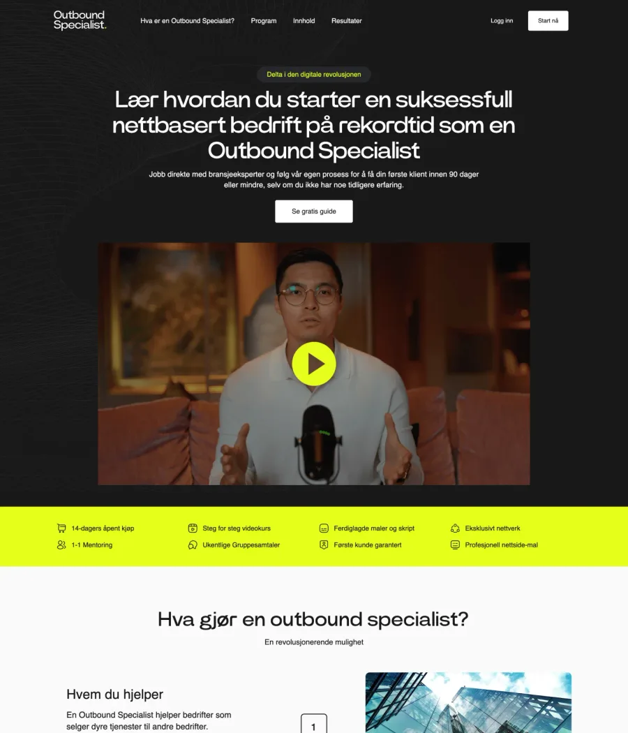 Outbound Specialist website built by LoudFace