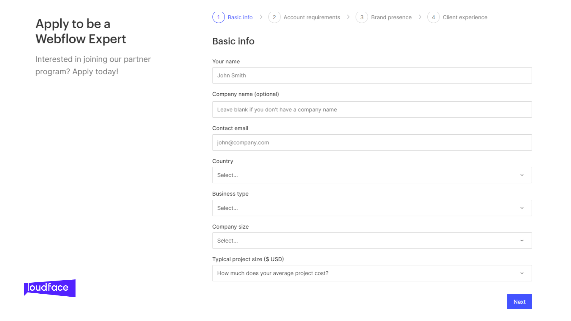 apply to be a Webflow Expert