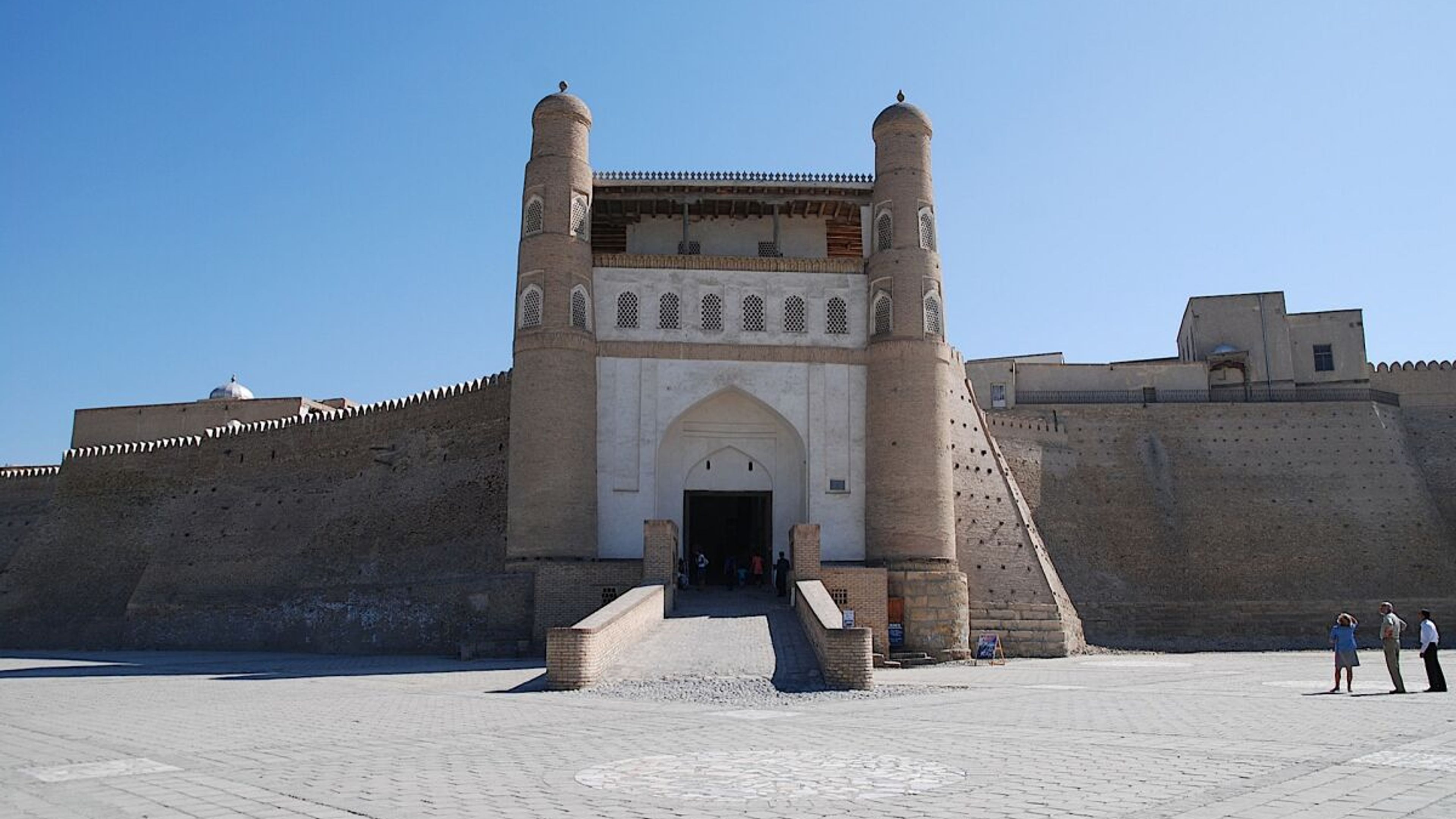 Entrée de la citadelle historique de l'Arche à Boukhara, Ouzbékistan, site touristique de l'UNESCO.