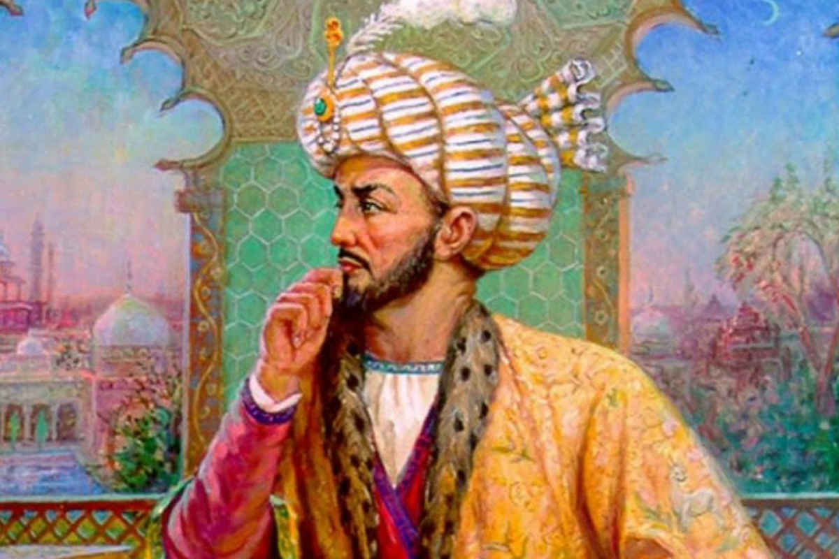 Dipinto storico di Zahiriddin Muhammad Babur, sovrano e fondatore della dinastia Moghul in Asia Centrale.