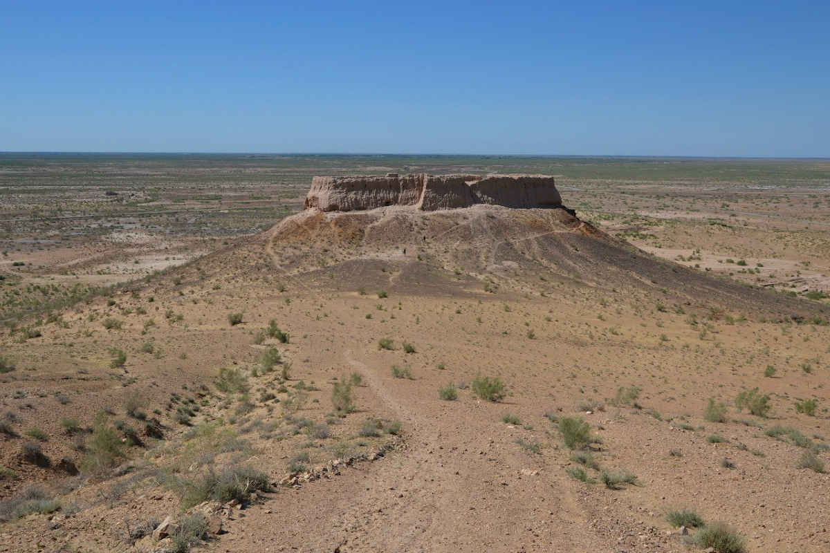 Ancient fortress Ayaz Kala 2 in Karakalpakistan, Uzbekistan – historical landmark in the desert.