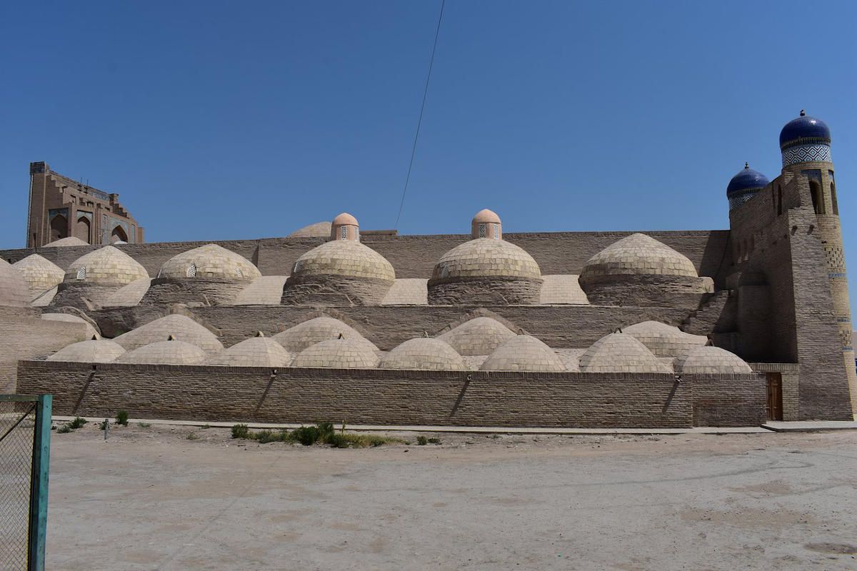 Anush Khan Baths in Khiva, Uzbekistan: Historic dome roofs of the landmark.