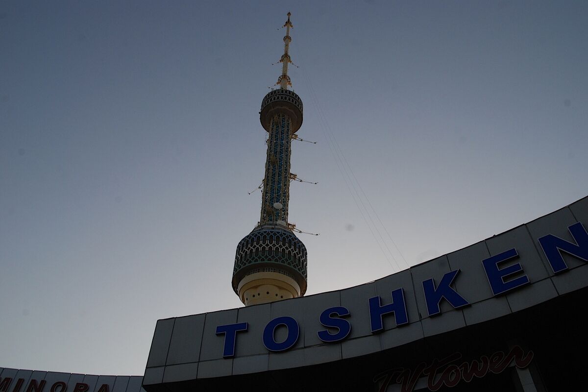 Tashkent TV Tower in Uzbekistan, iconic landmark for Uzbekistan tours and travel to Central Asia.