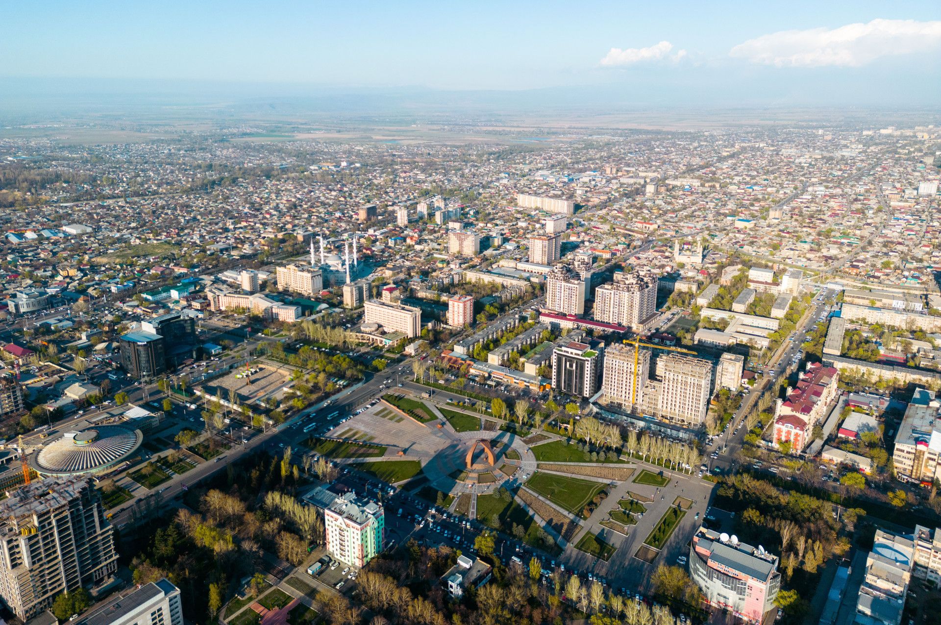 Centrally located Ala-Too Square in the heart of Bishkek, the vibrant capital of Kyrgyzstan.