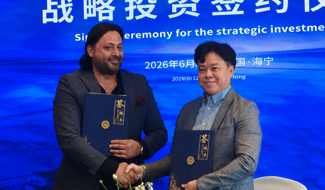 Kevin Yunai, Founder & CEO of RWA Inc, at the signing ceremony in HaiNing, China