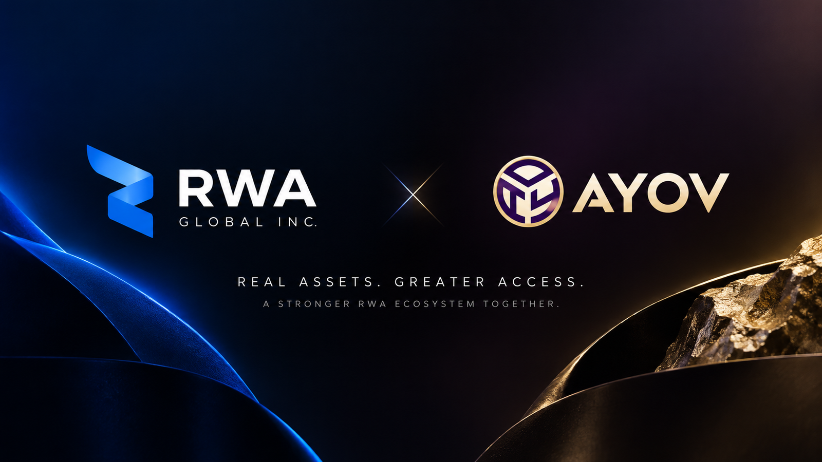 RWA Global Inc. and AYOV Capital Management partnership — Real assets. Greater access.