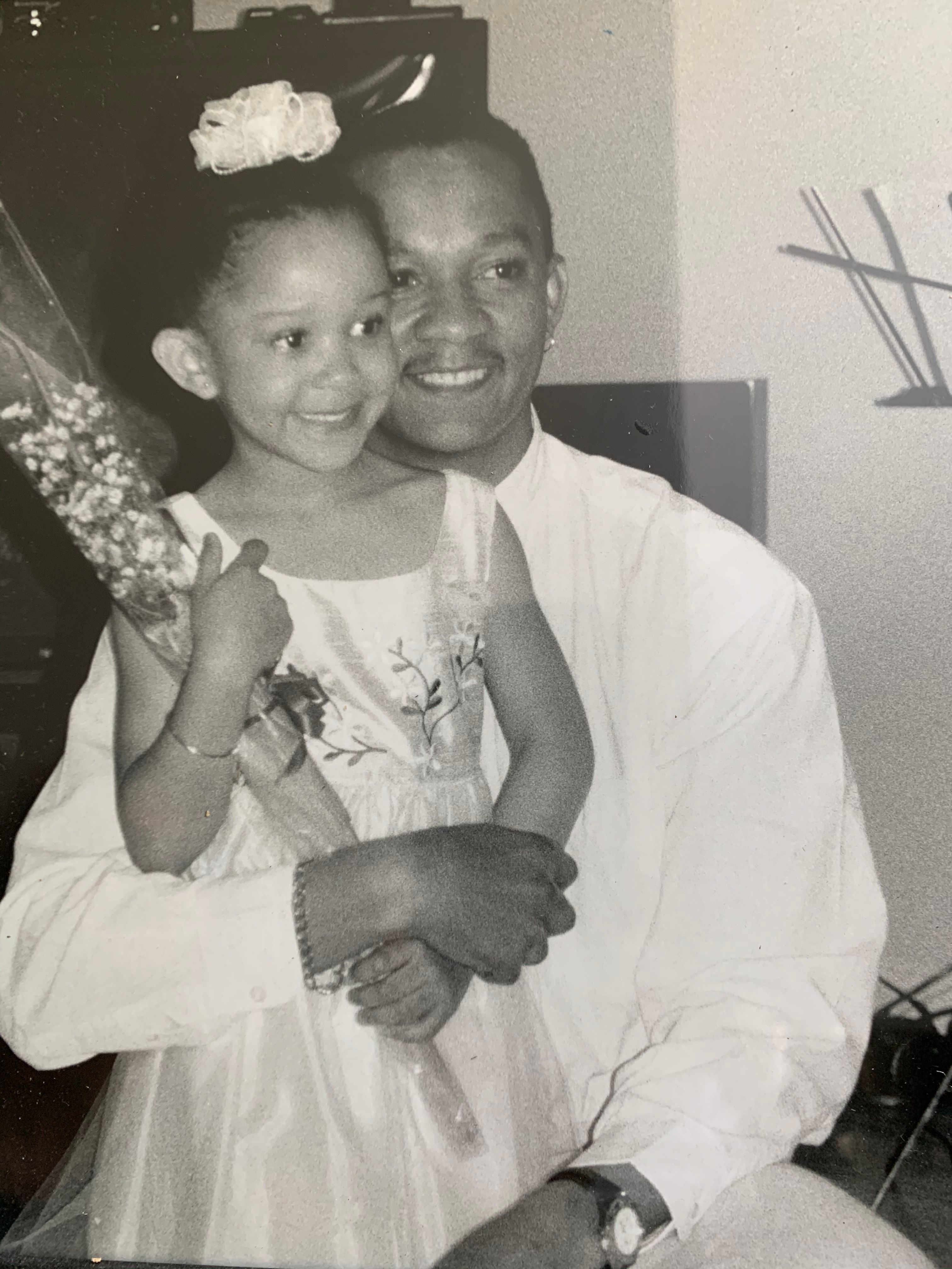Deandra and dad after first piano recital. 1999, New Jersey.