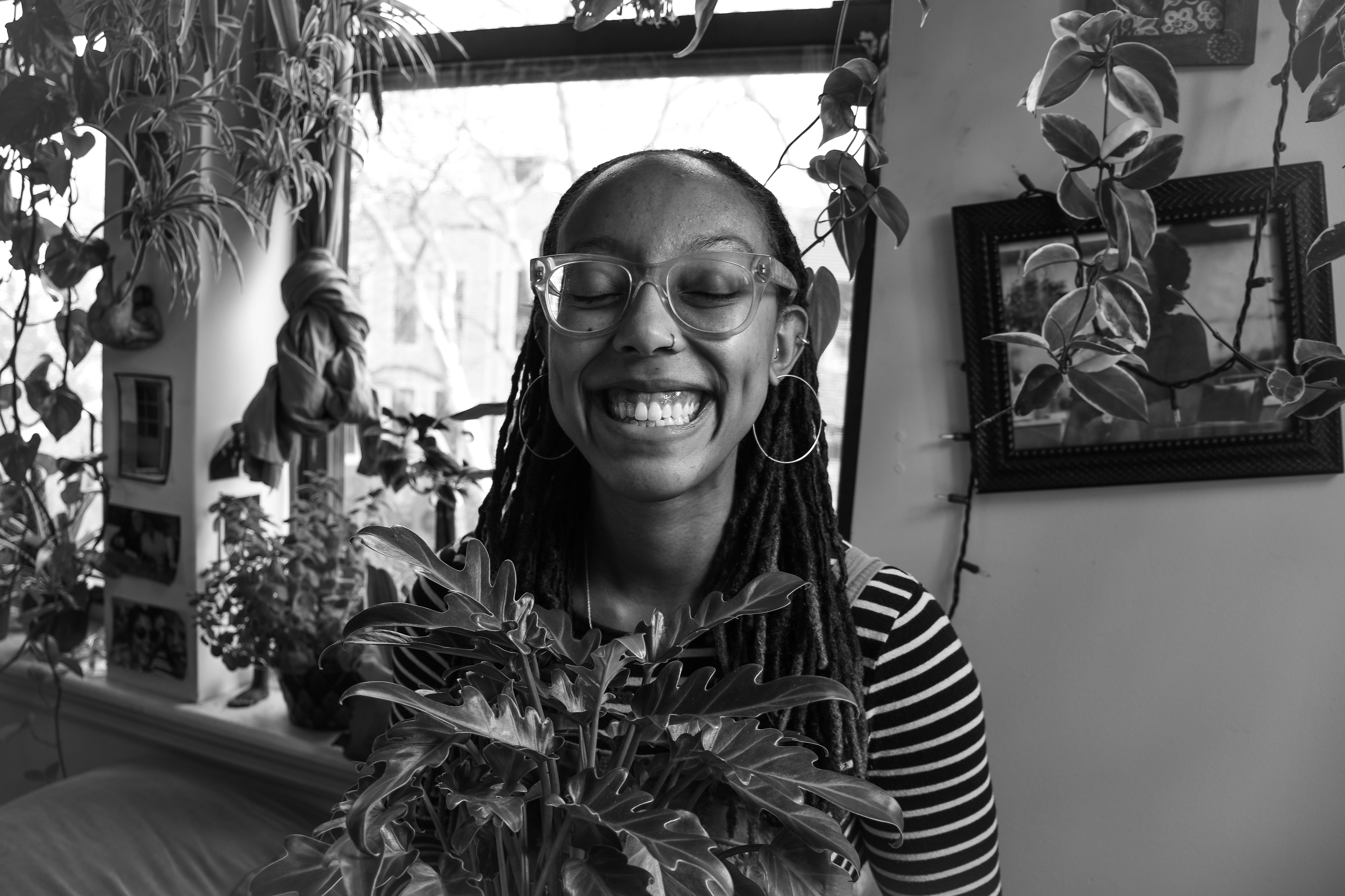 Zo with plant. Brooklyn, 2019.