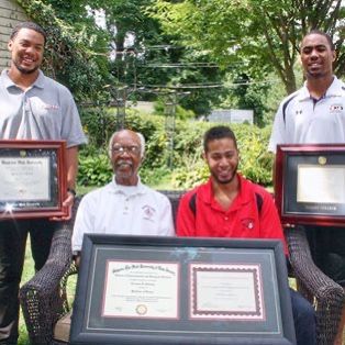 (2/2) Contrasting pictures of grandfather and his 3 grandsons. Young boys to grown men college graduates. Worked 2 jobs to support his family in East Orange to get this. Good stock