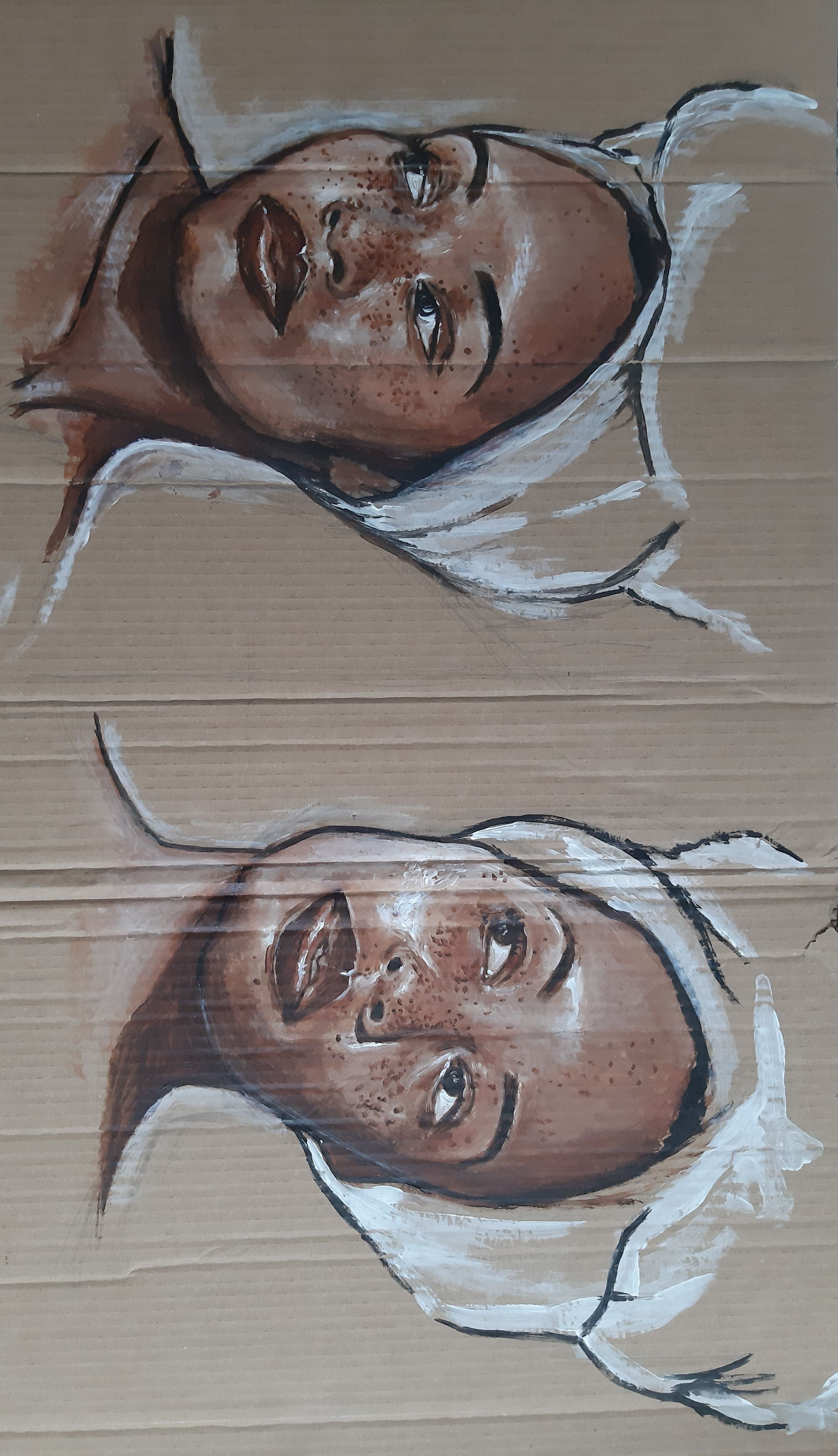 Freckles 4. 2019, Acrylic on cardboard