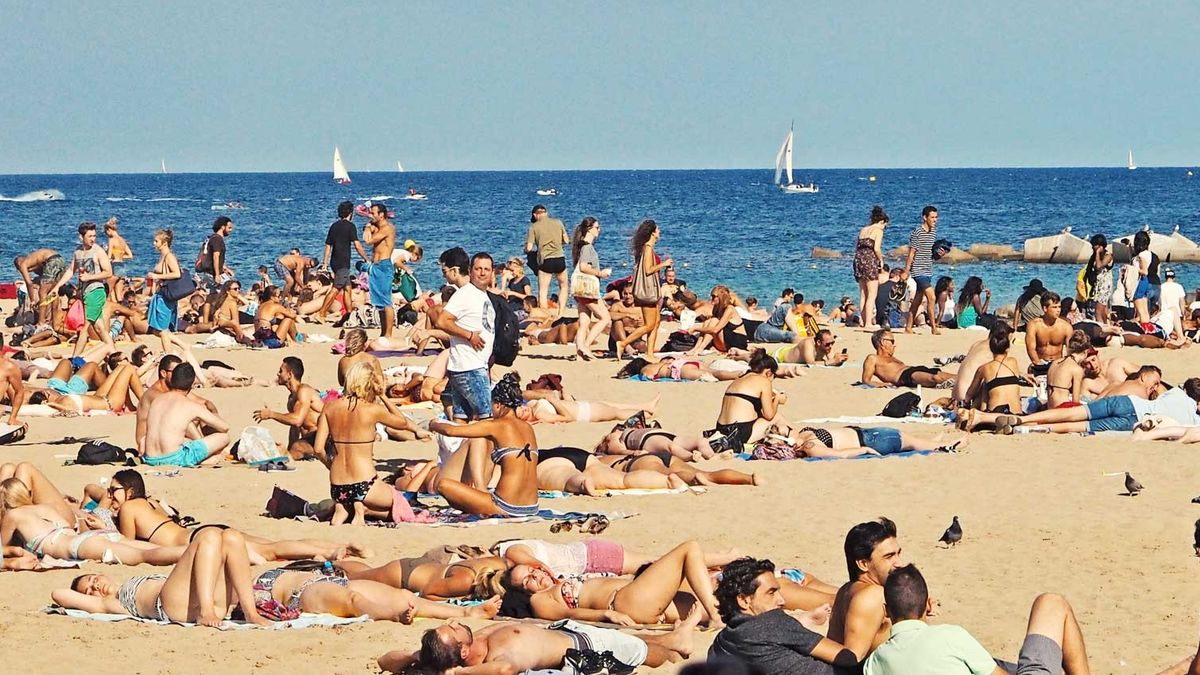 Crowded beaches are examples of over-tourism