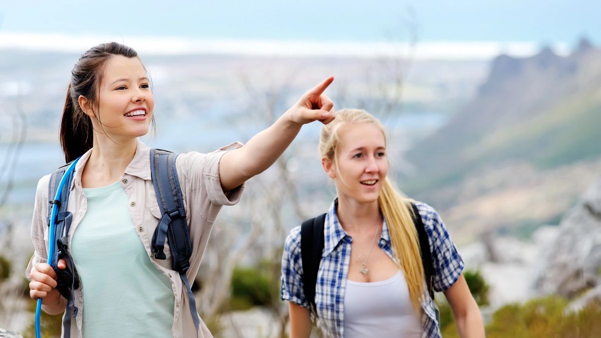 Two women on a hike