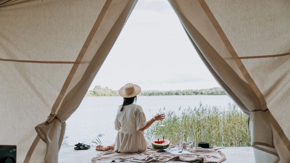 Woman enjoys some serenity on a solo getaway