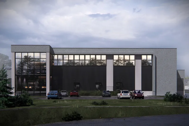 Koncepcja budynku produkcyjnego w Podrzeczu