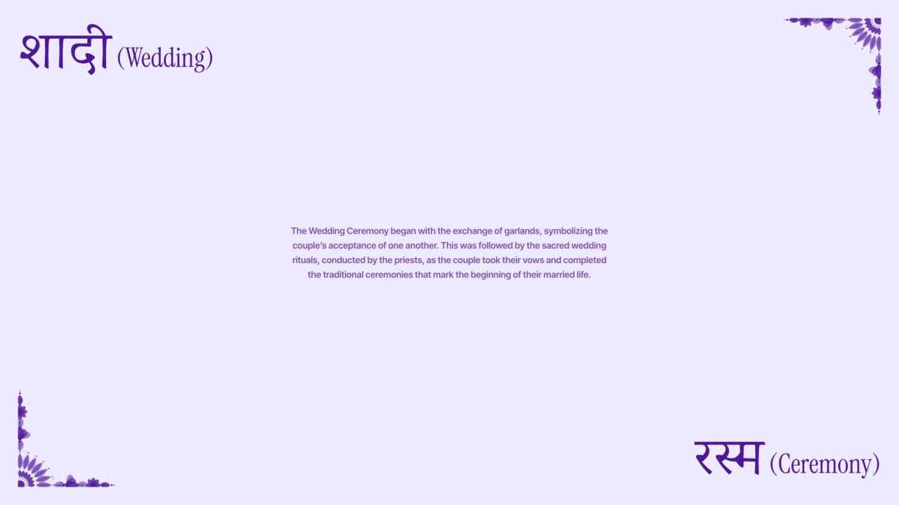 Shaadi chapter opening in lavender with the title शादी (Wedding) and a short description