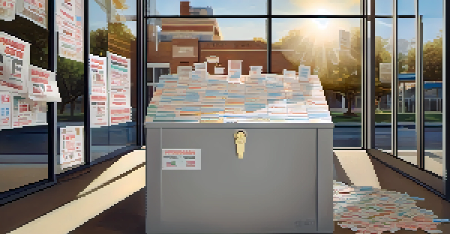 A close-up of a ballot box filled with ballots at a community center, emphasizing civic engagement and participation.