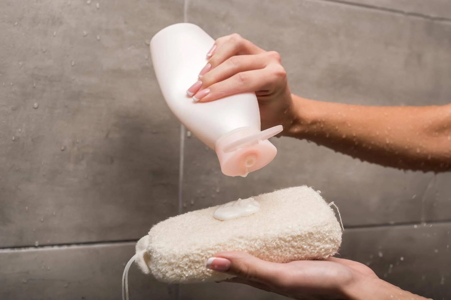 Pouring soap on a sponge