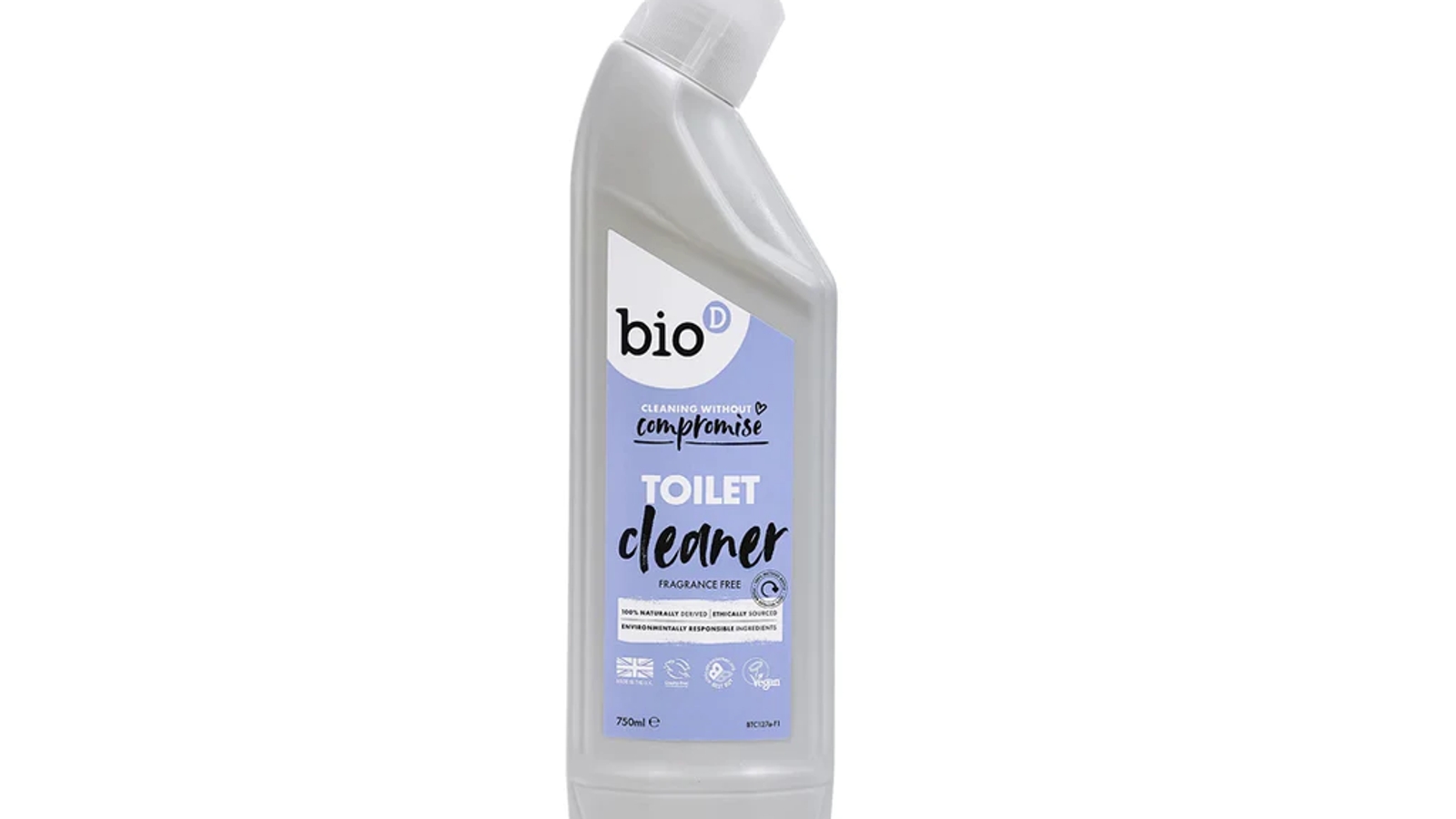 A bottle of Bio-D toilet cleaner