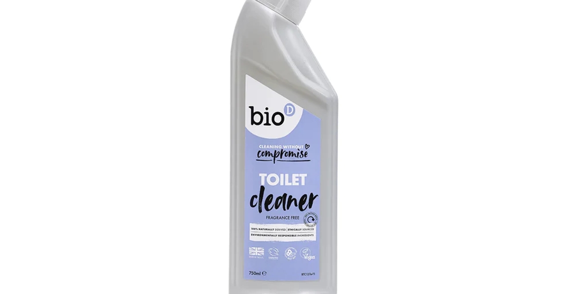 A bottle of Bio-D toilet cleaner
