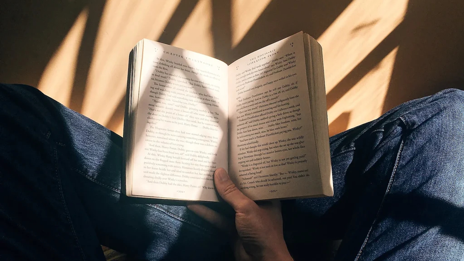 Someone holding a book